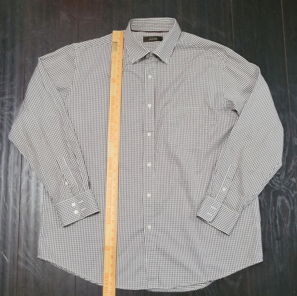 Tasso Elba Shirt Men's XL Brown Checkered Button Down Long Sleeve Shirt - Picture 9 of 10